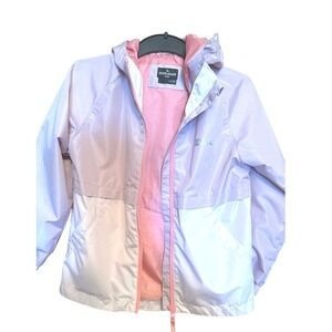 Eddie Bauer Kids Pink‎ Hooded Lightweight Windbreaker Jacket Size S 7/8